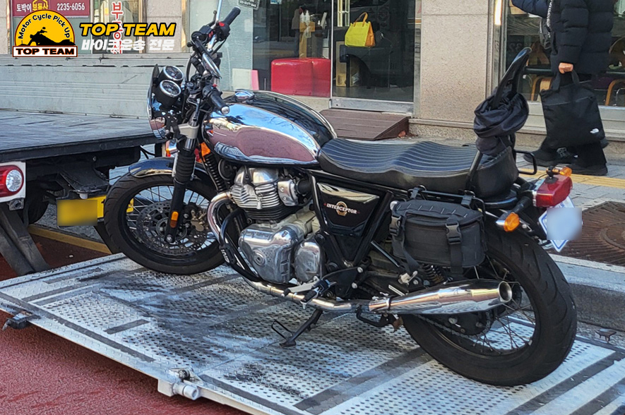 로열엘필드650 고장으로 오토바이 탁송 안전하게 입고